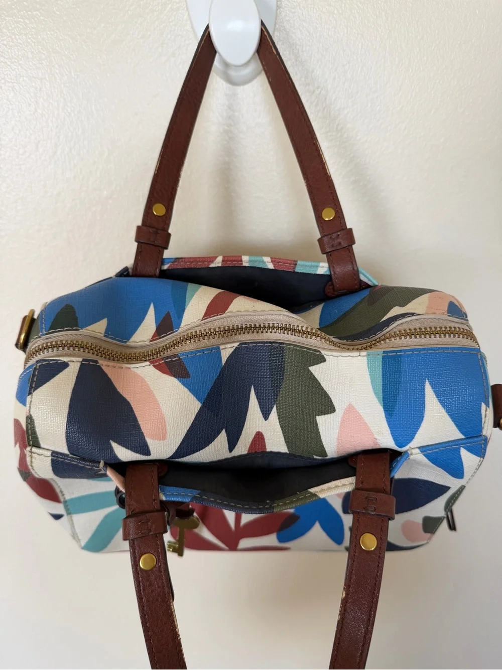 FOSSIL Colorful Leaf Print Handbag